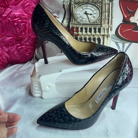 Luciano‎ Padovan High heel shoes with black and red crocodile skin sole, 35 - Picture 3 of 13